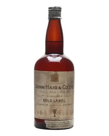 Haig Gold Label Spring Cap Bottled 1940s Late George V