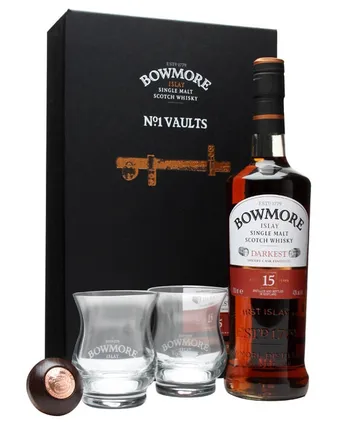 Bowmore 15 jaar oud Darkest 2 Glass & Stopper Set