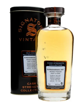Bunnahabhain 1997 13 jaar oud Casks #5781 2 Peated Signatory Cask Strength Collection
