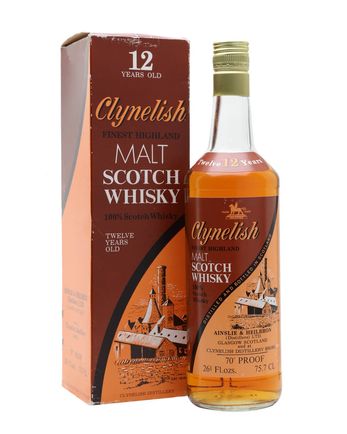 Clynelish 12 jaar oud Brown Orange Label 1970's