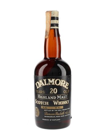 Dalmore 20 jaar oud Bottled 1960s Brown Glass Black Label