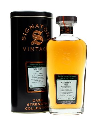 Glen Elgin 1991 21 jaar oud Refill Sherry Butt #4078 Signatory Cask Strength Collection