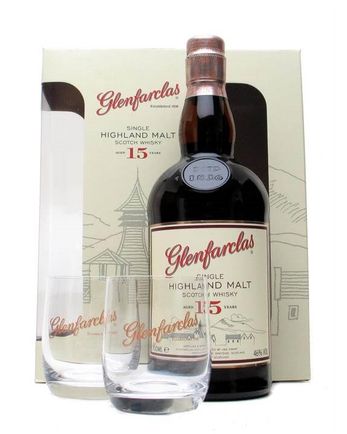Glenfarclas 15 jaar oud Set with Two Glasses