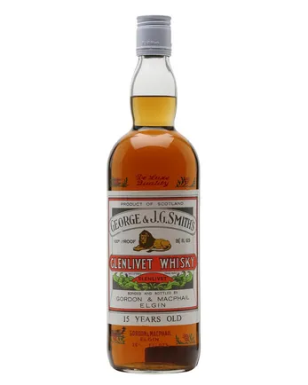 Glenlivet 15 jaar oud Smith's Bottled 1970s Stencil Bottle Gordon & Macphail