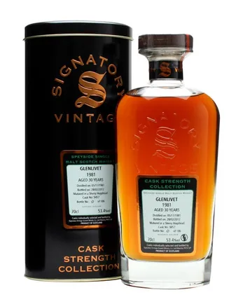 Glenlivet 1981 30 jaar oud Sherry Hogshead #9457 Signatory Cask Strength Collection