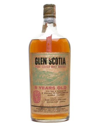 Glen Scotia 8 jaar oud Bottled 1960's Flat Bottle