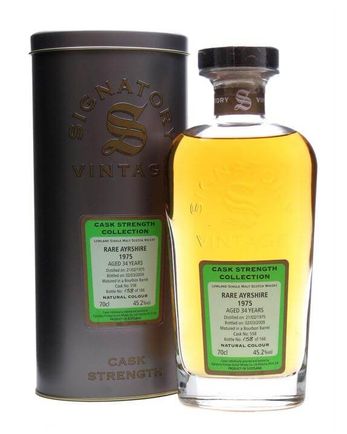 Rare Ayrshire 1975 34 jaar oud Cask #558 Signatory Cask Strength Collection