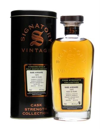 Rare Ayrshire Ladyburn 1975 36 jaar oud Cask #563 Signatory Cask Strength Collection