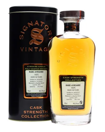Rare Ayrshire Ladyburn 1975 36 jaar oud Cask #3419 Signatory Cask Strength Collection