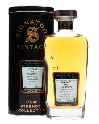 Linkwood 1985 26 jaar oud Cask #3888 Signatory Cask Strength Collection