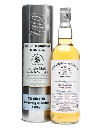 Laphroaig 1998 14 jaar oud Casks #700165+6 Signatory Un-Chillfiltered Collection