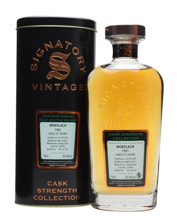 Mortlach 1991 21 jaar oud Sherry Butt #12943 Signatory Cask Strength Collection