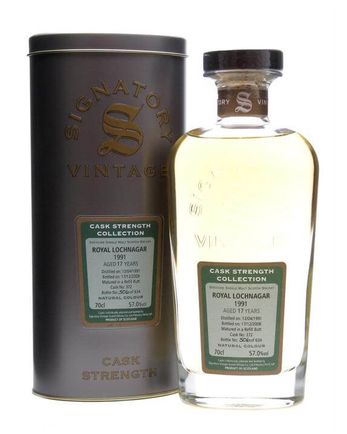 Royal Lochnagar 1991 17 jaar oud Signatory Cask Strength Collection