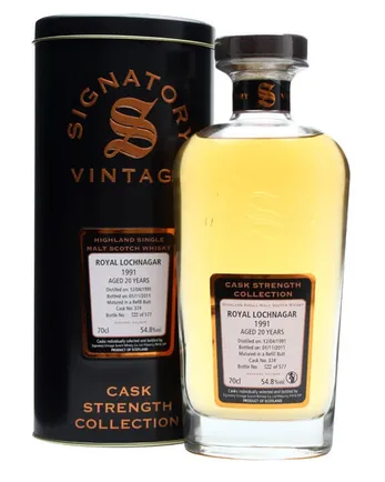 Royal Lochnagar 1991 20 jaar oud Sherry Butt #374 Signatory Cask Strength Collection