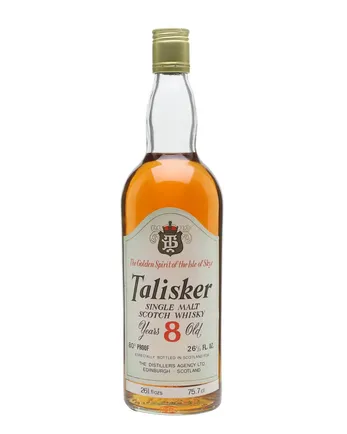Talisker 8 jaar oud Clear Glass Bottled 1970s